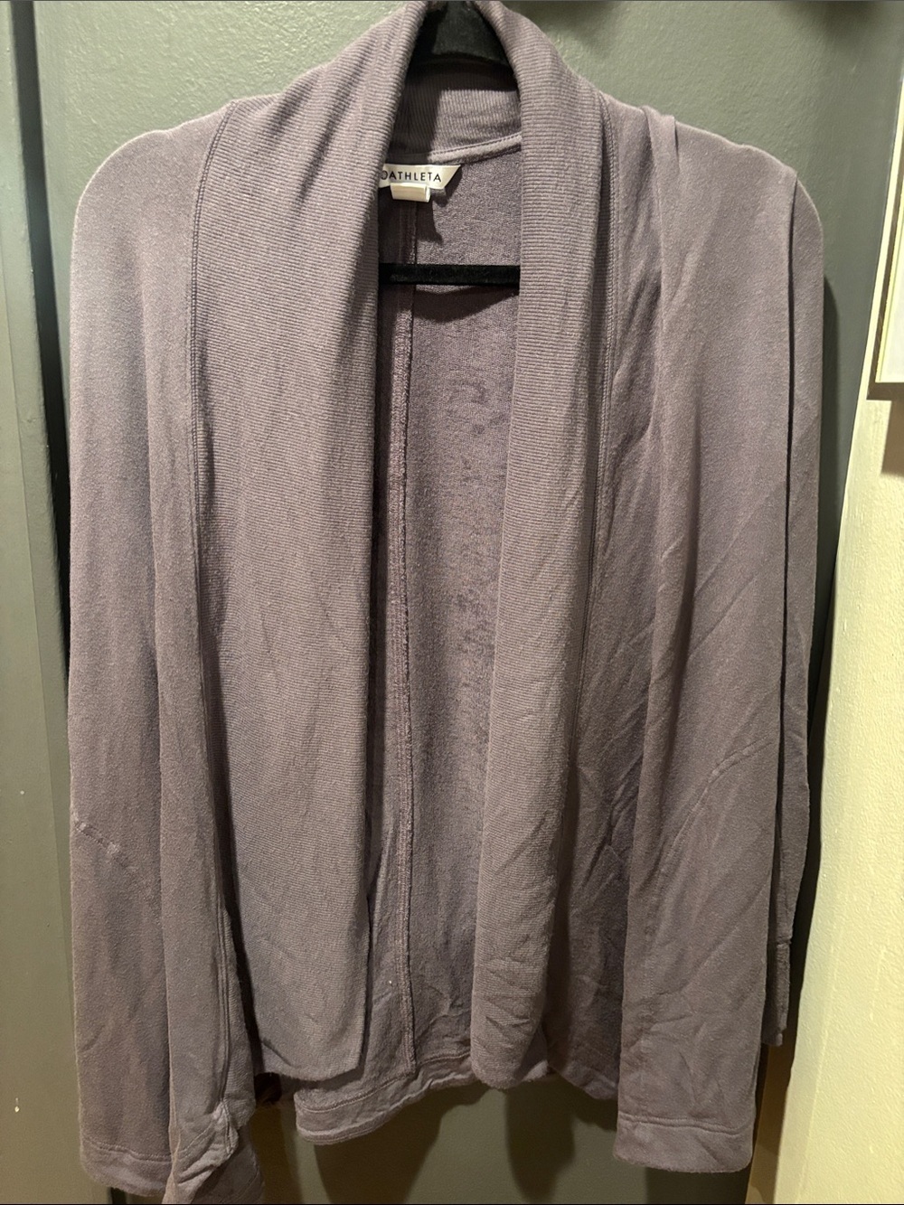 Athleta Gray Open-Front Lightweight Cardigan